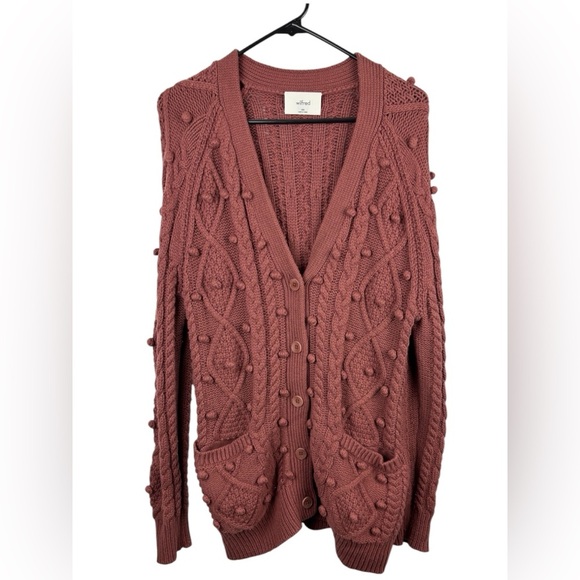 ARITZIA Wilfred Diderot Cardigan Sweater Women’s Brown Size 2XL Boho Slouchy - Picture 2 of 10
